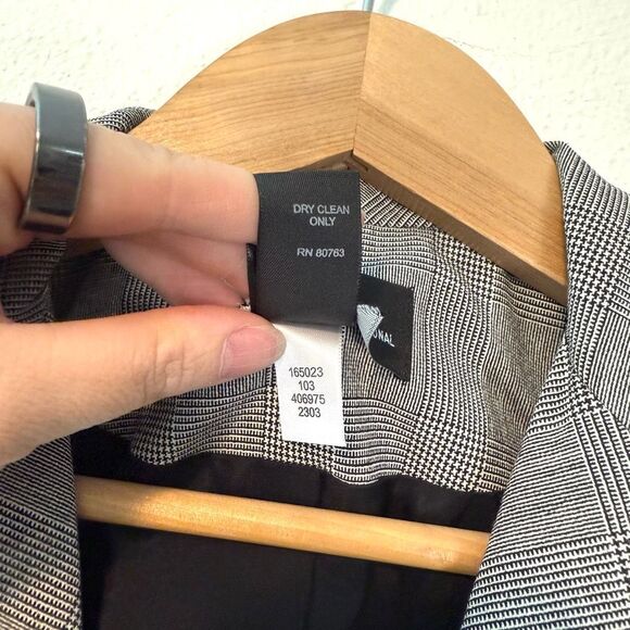 Moda International Plaid Peplum Fitted Blazer Size 12 - Picture 4 of 8